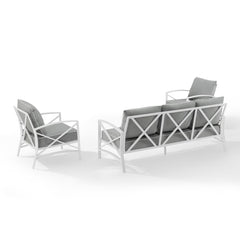 Crosley Kaplan 147 Inch 3pc Outdoor Metal Sofa Set - KO60030BZ - The Home Selection