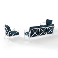 Crosley Kaplan 147 Inch 3pc Outdoor Metal Sofa Set - KO60030BZ - The Home Selection
