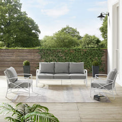 Crosley Kaplan 147 Inch 3pc Outdoor Metal Sofa Set - KO60030BZ - The Home Selection