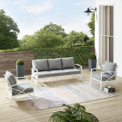 Crosley Kaplan 147 Inch 3pc Outdoor Metal Sofa Set - KO60030BZ - The Home Selection
