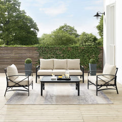 Crosley Kaplan 147 Inch 4pc Outdoor Metal Sofa Set - KO60028 - The Home Selection