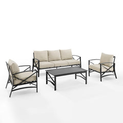 Crosley Kaplan 147 Inch 4pc Outdoor Metal Sofa Set - KO60028 - The Home Selection