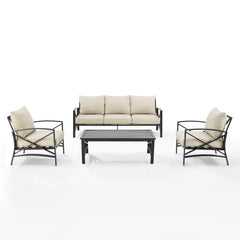 Crosley Kaplan 147 Inch 4pc Outdoor Metal Sofa Set - KO60028 - The Home Selection