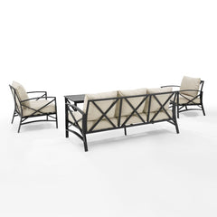Crosley Kaplan 147 Inch 4pc Outdoor Metal Sofa Set - KO60028 - The Home Selection