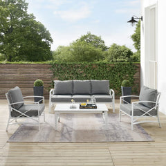 Crosley Kaplan 147 Inch 4pc Outdoor Metal Sofa Set - KO60028 - The Home Selection