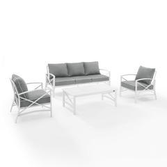 Crosley Kaplan 147 Inch 4pc Outdoor Metal Sofa Set - KO60028 - The Home Selection