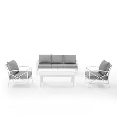 Crosley Kaplan 147 Inch 4pc Outdoor Metal Sofa Set - KO60028 - The Home Selection