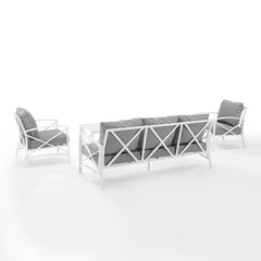 Crosley Kaplan 147 Inch 4pc Outdoor Metal Sofa Set - KO60028 - The Home Selection