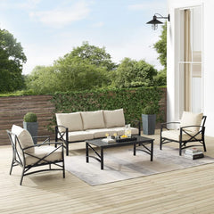 Crosley Kaplan 147 Inch 4pc Outdoor Metal Sofa Set - KO60028 - The Home Selection