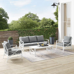 Crosley Kaplan 147 Inch 4pc Outdoor Metal Sofa Set - KO60028 - The Home Selection