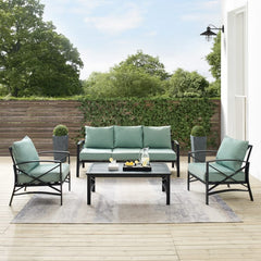 Crosley Kaplan 147 Inch 4pc Outdoor Metal Sofa Set - KO60028 - The Home Selection