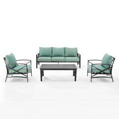 Crosley Kaplan 147 Inch 4pc Outdoor Metal Sofa Set - KO60028 - The Home Selection