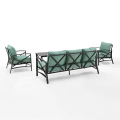 Crosley Kaplan 147 Inch 4pc Outdoor Metal Sofa Set - KO60028 - The Home Selection