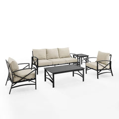 Crosley Kaplan 147 Inch 5pc Outdoor Metal Sofa Set - KO60032 - The Home Selection