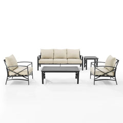 Crosley Kaplan 147 Inch 5pc Outdoor Metal Sofa Set - KO60032 - The Home Selection