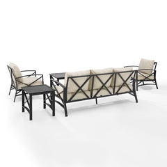 Crosley Kaplan 147 Inch 5pc Outdoor Metal Sofa Set - KO60032 - The Home Selection