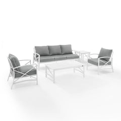 Crosley Kaplan 147 Inch 5pc Outdoor Metal Sofa Set - KO60032 - The Home Selection