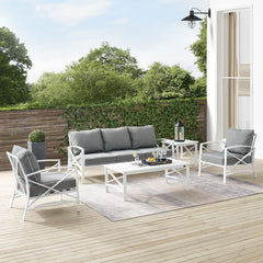 Crosley Kaplan 147 Inch 5pc Outdoor Metal Sofa Set - KO60032 - The Home Selection