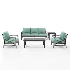 Crosley Kaplan 147 Inch 5pc Outdoor Metal Sofa Set - KO60032 - The Home Selection