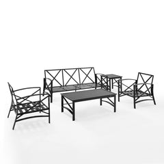 Crosley Kaplan 147 Inch 5pc Outdoor Metal Sofa Set - KO60032 - The Home Selection