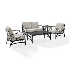 Crosley Kaplan 156.50 Inch 5pc Outdoor Metal Conversation Set - KO60015BZ - The Home Selection