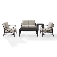 Crosley Kaplan 156.50 Inch 5pc Outdoor Metal Conversation Set - KO60015BZ - The Home Selection