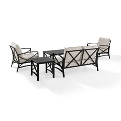 Crosley Kaplan 156.50 Inch 5pc Outdoor Metal Conversation Set - KO60015BZ - The Home Selection