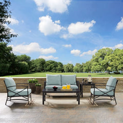 Crosley Kaplan 156.50 Inch 5pc Outdoor Metal Conversation Set - KO60015BZ - The Home Selection