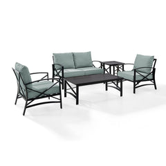 Crosley Kaplan 156.50 Inch 5pc Outdoor Metal Conversation Set - KO60015BZ - The Home Selection
