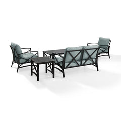 Crosley Kaplan 156.50 Inch 5pc Outdoor Metal Conversation Set - KO60015BZ - The Home Selection