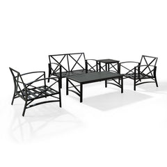 Crosley Kaplan 156.50 Inch 5pc Outdoor Metal Conversation Set - KO60015BZ - The Home Selection