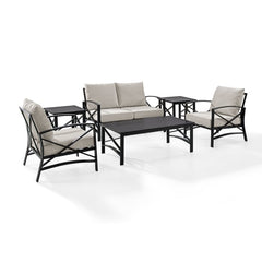 Crosley Kaplan 164 Inch 6pc Outdoor Metal Conversation Set - KO60017 - The Home Selection