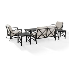 Crosley Kaplan 164 Inch 6pc Outdoor Metal Conversation Set - KO60017 - The Home Selection