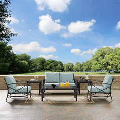 Crosley Kaplan 164 Inch 6pc Outdoor Metal Conversation Set - KO60017 - The Home Selection