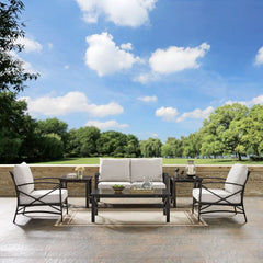 Crosley Kaplan 164 Inch 6pc Outdoor Metal Conversation Set - KO60017 - The Home Selection