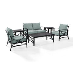 Crosley Kaplan 164 Inch 6pc Outdoor Metal Conversation Set - KO60017 - The Home Selection
