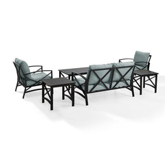 Crosley Kaplan 164 Inch 6pc Outdoor Metal Conversation Set - KO60017 - The Home Selection