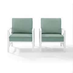 Crosley Kaplan 2pc Outdoor Metal Armchair Set - KO60013 - The Home Selection
