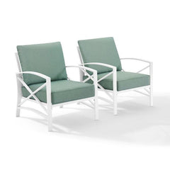 Crosley Kaplan 2pc Outdoor Metal Armchair Set - KO60013 - The Home Selection