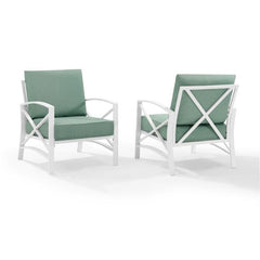 Crosley Kaplan 2pc Outdoor Metal Armchair Set - KO60013 - The Home Selection