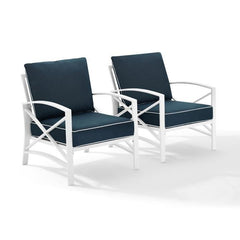 Crosley Kaplan 2pc Outdoor Metal Armchair Set - KO60013 - The Home Selection