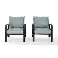 Crosley Kaplan 2pc Outdoor Metal Armchair Set - KO60013 - The Home Selection
