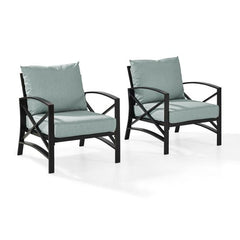 Crosley Kaplan 2pc Outdoor Metal Armchair Set - KO60013 - The Home Selection