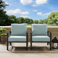 Crosley Kaplan 2pc Outdoor Metal Armchair Set - KO60013 - The Home Selection
