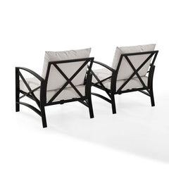Crosley Kaplan 2pc Outdoor Metal Armchair Set - KO60013 - The Home Selection