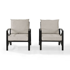 Crosley Kaplan 2pc Outdoor Metal Armchair Set - KO60013 - The Home Selection
