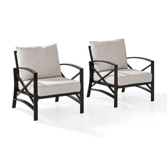 Crosley Kaplan 2pc Outdoor Metal Armchair Set - KO60013 - The Home Selection