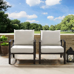 Crosley Kaplan 2pc Outdoor Metal Armchair Set - KO60013 - The Home Selection
