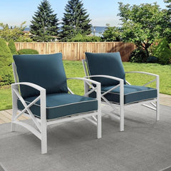 Crosley Kaplan 2pc Outdoor Metal Armchair Set - KO60013 - The Home Selection