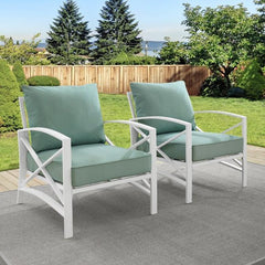 Crosley Kaplan 2pc Outdoor Metal Armchair Set - KO60013 - The Home Selection